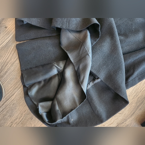 Vintage 1930s Union Made Princess Coat Black Wool Blend With Belt - Picture 10 of 13